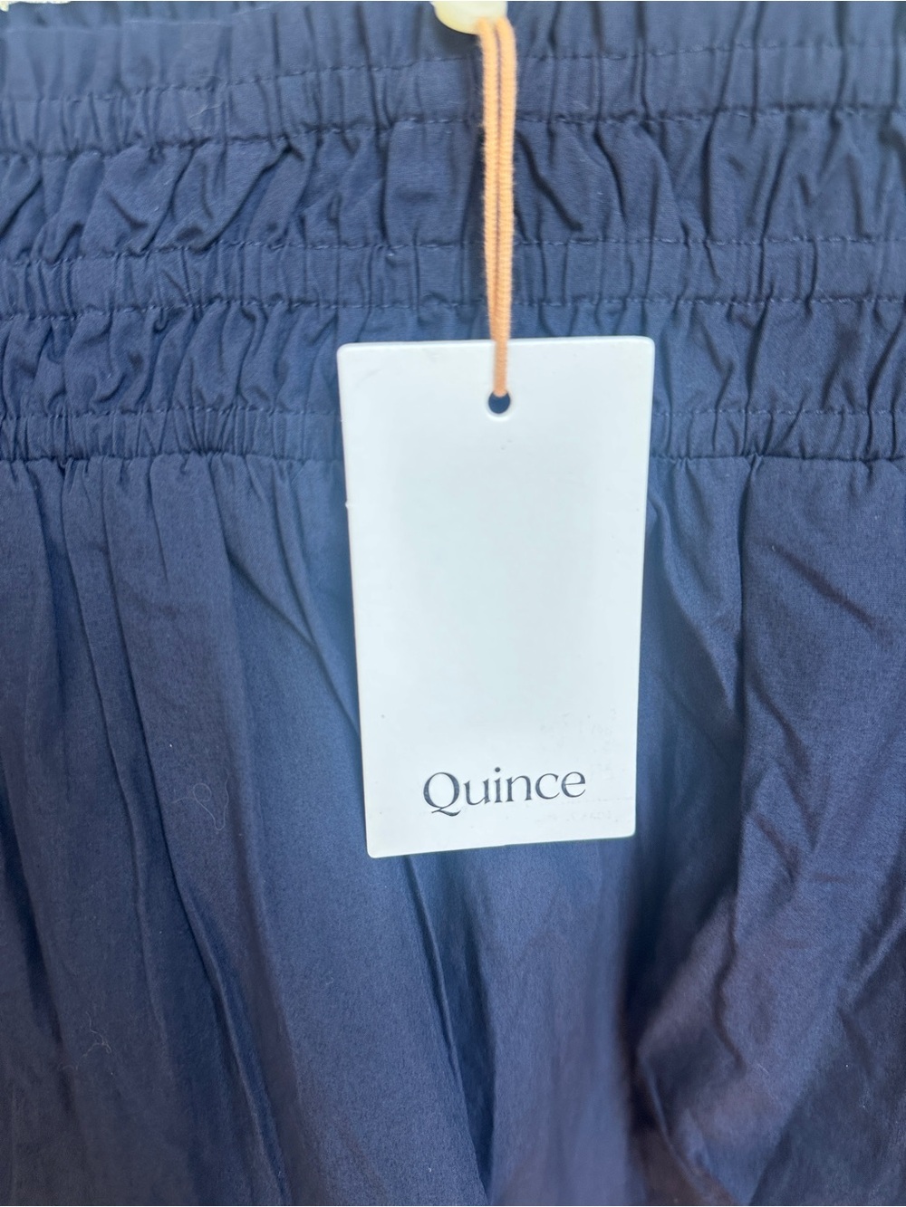 NWT Quince 100% Organic Cotton Poplin Tiered Navy Blue Maxi Skirt, Medium - Picture 4 of 8